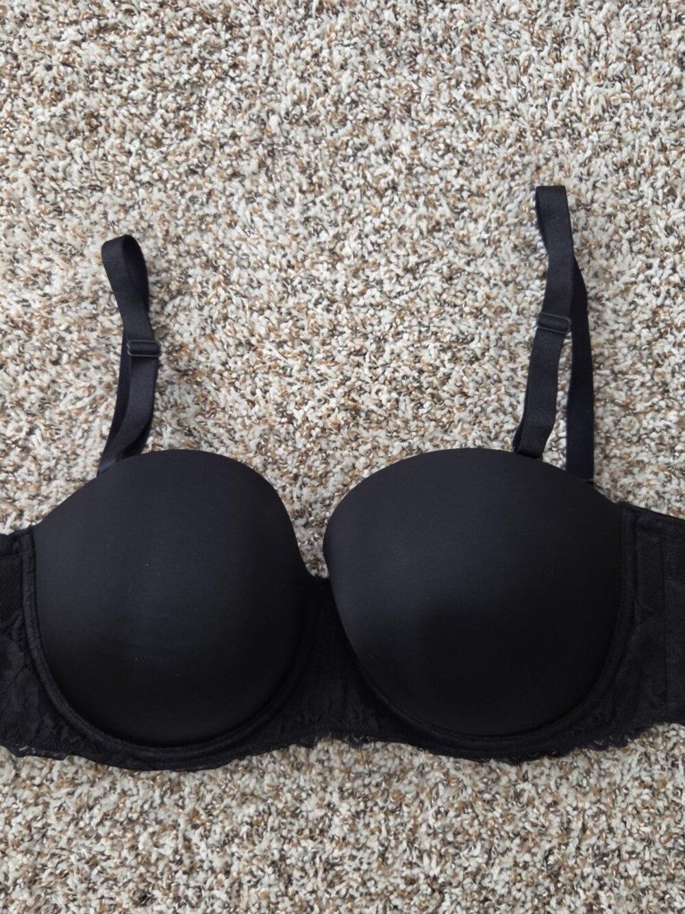 Torrid Curve Bra 38G Black Molded Padded Cups Lace Back Convertible Straps